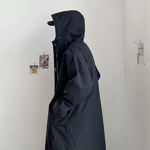 中长款风衣男韩版潮流百搭ins宽松连帽夹克春秋上衣ZK45P45