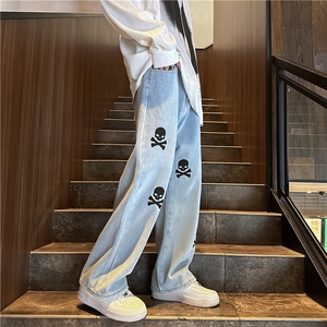 k1063-p55-控78 M-5XL 现货显高显瘦黄泥港风高阶牛仔裤多口袋图片