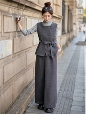 2026春季时尚西装马甲阔腿裤套装女装秋冬通勤气质职业穿搭三件套，女装套装/套裙，众宇琦