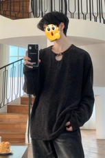(网图慎用）320g重磅肌理感锁链大码长袖T恤男T24517-特P42控79，男装T恤，电商A001