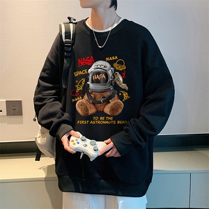 S6281-P28 秋季圆领卫衣男大码韩版宽松长袖外套图片