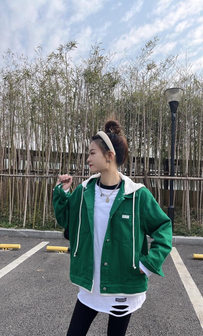 帽子可脱卸牛仔外套,女装其它,衣生缘
