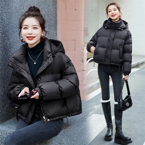 轻薄90%白鸭绒羽绒服女2024新款冬季保暖极简百搭连帽短款外套图片