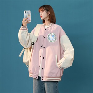 中性风春秋季情侣棒球服男女休闲夹克女时尚外套男BQF296-P50，男装夹克，电商B371