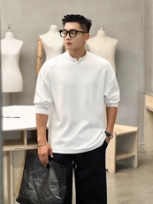 网图双面德绒小V设计冬装保暖显肩宽长袖男内搭打底衫H1161特P28，男装T恤，电商A341
