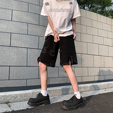 现货夏季美式复古毛边短裤五分乞丐破洞牛仔裤男K5808-P35控58，男装牛仔裤，星座205