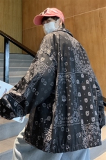 Y75春装新款文艺港风男士腰果花夹克开衫男装外衣开衫潮男装黑白，男装夹克，星座115A(原星座507）