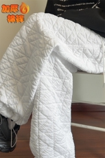 特批P35无差价冬抖音大码中性菱格保暖加棉阔腿裤K5614J加棉，男装休闲裤，电商A001-1