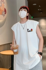 直播抖音得物品质纯棉250克无袖背心T恤T2545P25控39，男装背心/马甲，电商C408-1(原B339-1)