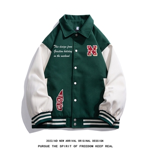 白底 23新款秋季时尚百搭宽松字母印花潮流夹克外套G601P85控108图片