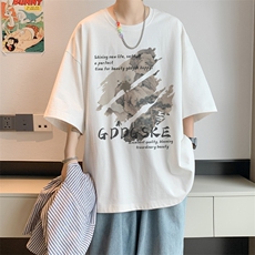 已注册/夏季内景设计感小众宽松短袖T恤男潮大码打底DT00597/P25，男装T恤，电商B316