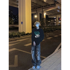 23蜘蛛印花长袖T恤男打底衫，男装T恤，星座310A-4