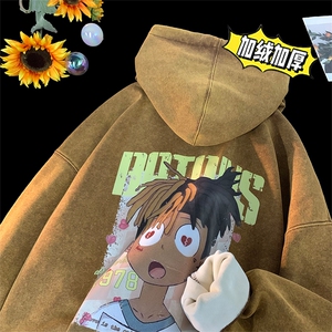 直播品质 500克重磅潮牌美式做旧炒雪花水洗加绒卫衣 H1356特P65图片