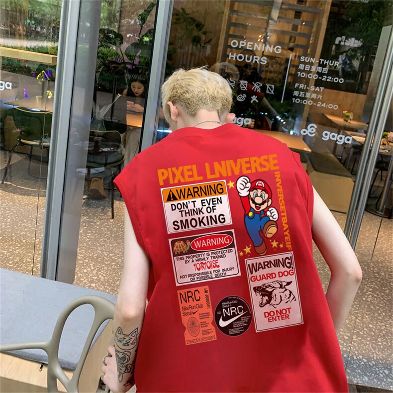 特P19控38220g纯棉美式宽松背心男女无袖t恤潮CB3150,男装T恤,电商B370