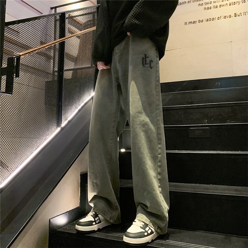 k1013-p50-控68M-5XL美式高阶黄泥拉链宽松大码牛仔裤cityboy,男装牛仔裤,星座116