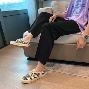 松紧腰休闲裤男夏季简约时尚百搭九分裤宽松垂感冰丝裤K3041-p35图片