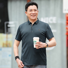 polo衫男士休闲2023夏季新款商务短袖T恤男装夏装翻领上衣服薄款，男装T恤，电商B212（原钱塘6029）