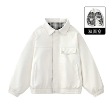 特批70秋冬数据双面穿格子皮夹克美式翻领百搭休闲服MF1056，男装夹克，电商A128