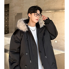 重磅简约连帽棉服男宽松冬季加厚外套A071-5021-P128，男装棉衣，电商A071