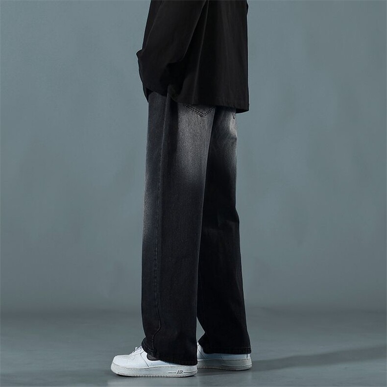 1506-1/K10561/P41直筒牛仔裤男款高街复古潮牌宽松阔腿裤子松紧,男装牛仔裤,星座1506-1