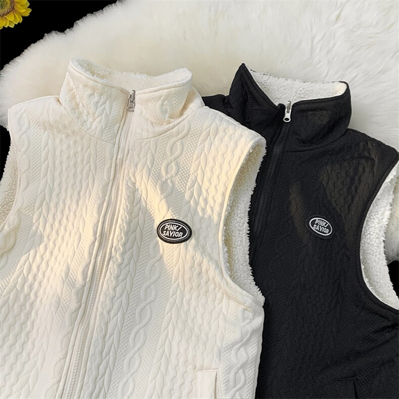 秋冬双面穿马甲加厚棉衣羊羔绒外套港风夹克1016-1MJ013P65K89，男装背心/马甲，星座1016-1（原电商B408-1）