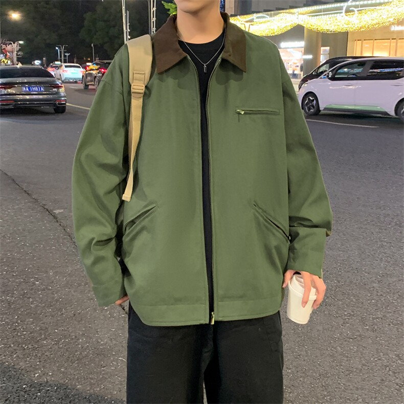 J183-P80秋季水洗复古翻领休闲夹克外套，适合二开,男装夹克,星座109