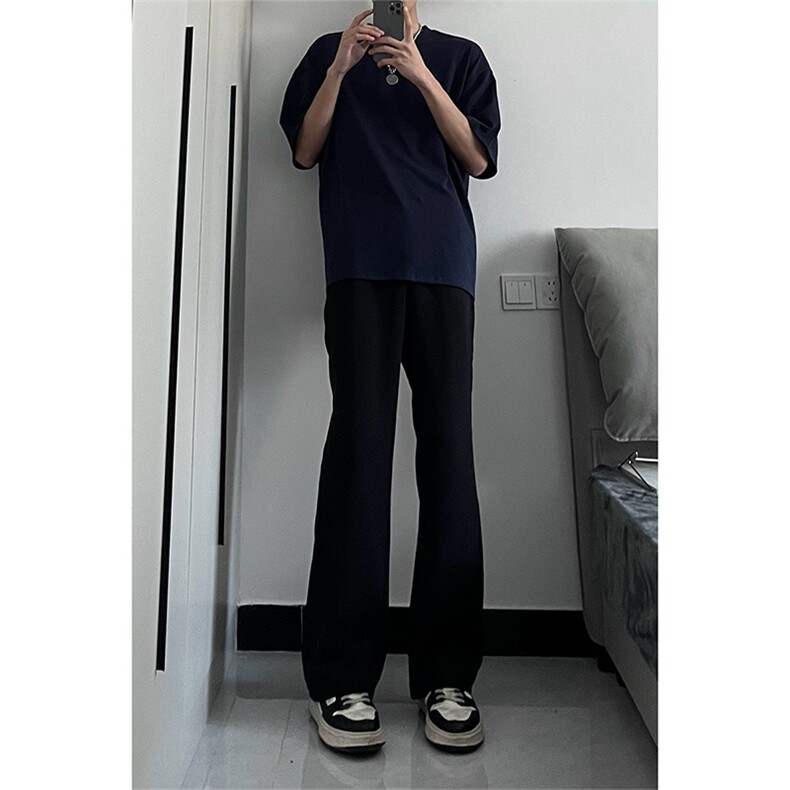 纯色cleanfit冰丝裤子马吉拉那不勒斯西裤高级感痞帅微喇西装裤,男装休闲裤,星座310A-4