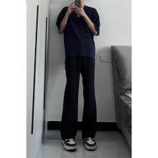 纯色cleanfit冰丝裤子马吉拉那不勒斯西裤高级感痞帅微喇西装裤，男装休闲裤，星座310A-4