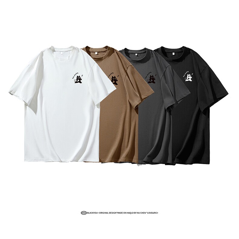 经典宽松版型复古慵懒风短袖T恤简约有型高级感上衣HY550TP20控39，男装T恤，电商A102B