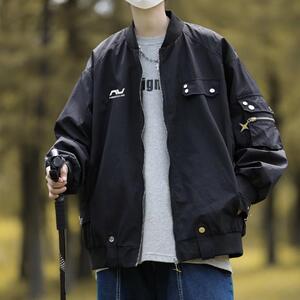 外套男美式高街设计感复古棒球服秋季新款情侣潮夹克薄款 JK8218图片