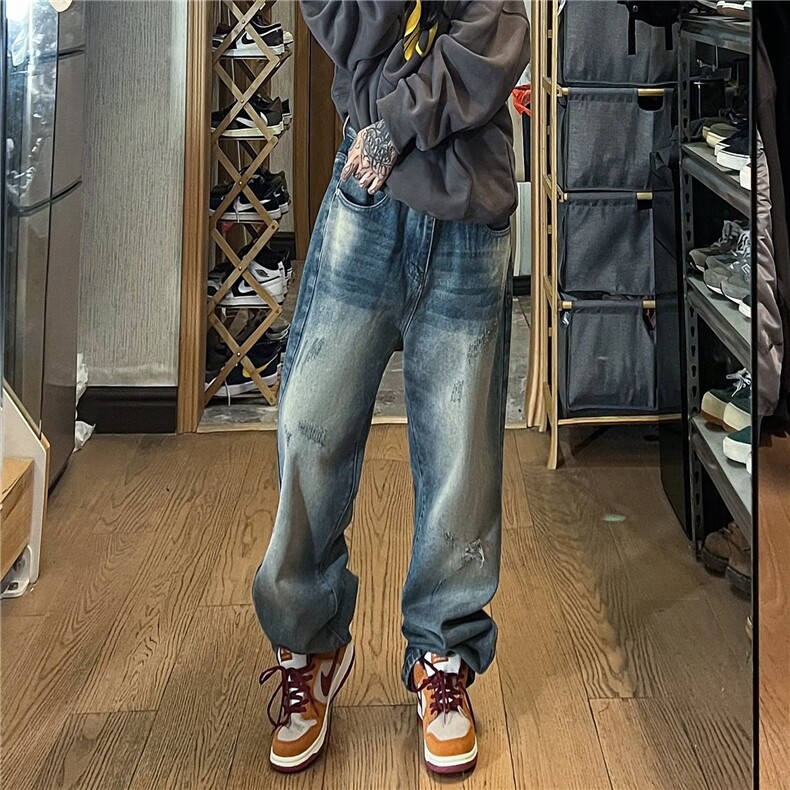潮流新款百搭慵懒时尚都市日系ins男牛仔裤XK8009P40,男装牛仔裤,星座1116-2