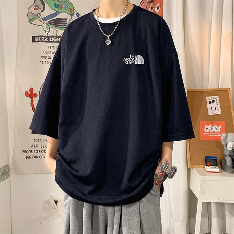 Q11232-P30春夏季七分袖t恤男大码五分袖男短袖中袖,男装T恤,电商A040