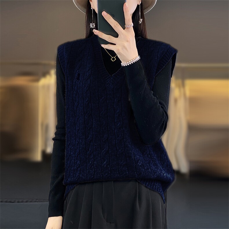 2024秋冬新款羊毛女士羊毛背心马甲,女装羊毛衫,润辉羊绒