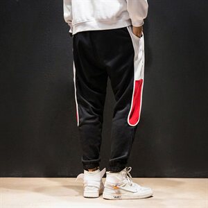 秋装中国风宽松嘻哈滑板潮男休闲卫裤撞色拼接哈伦九分裤K277/P65图片