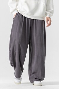 春夏 大码风亚麻棉麻休闲直筒阔腿裤弯刀哈伦裤男女 K268/P70图片