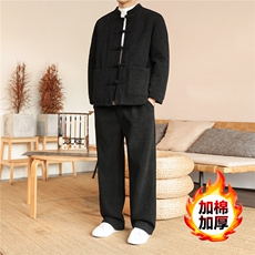 2025冬季风套装中式复古唐装棉衣棉绒保暖棉袄TZ2534-P205，男装棉衣，电商A008