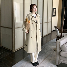 现货春秋冬风衣外套过膝宽松长款203-F6008-P170-K219，女装风衣，浪娴服饰