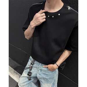 夏季宽松美式高街个性短袖潮XZ808B-WH057-P48图片