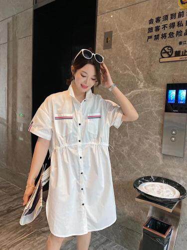 爱美欧织带衬衫连衣裙，女装衬衫，爱美欧