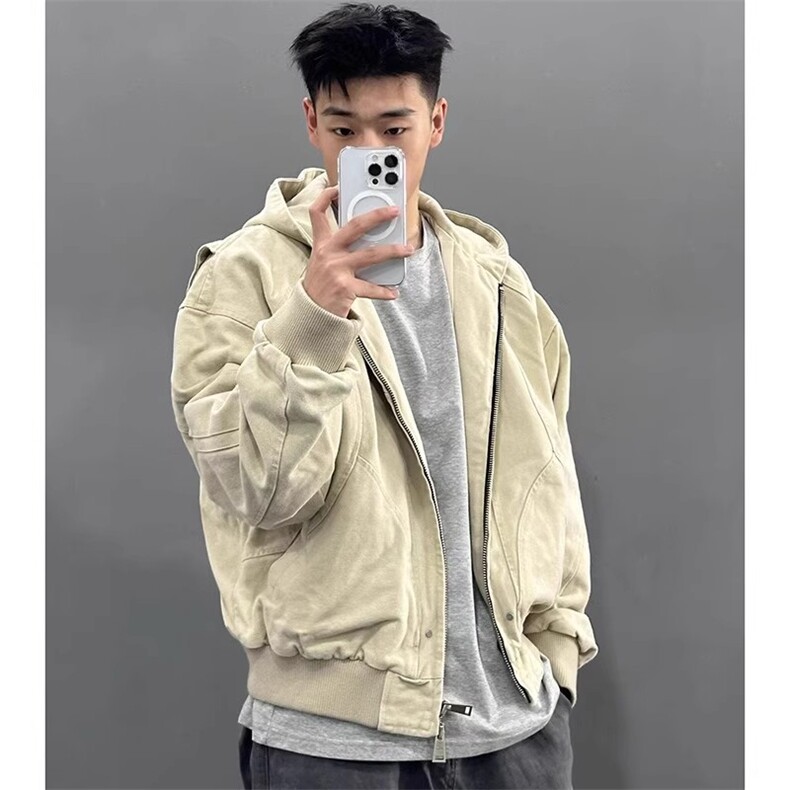 cleanfit座山雕帆布工装外套男春秋款高级感痞帅美式复古结构夹克,男装夹克,四季星座505