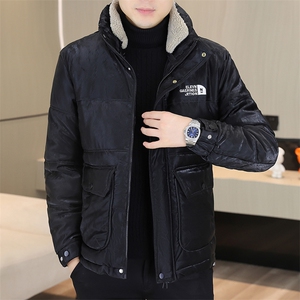冬季加厚棉衣男休闲立领PU棉衣防水潮流皮衣棉服外套X19809-P120图片