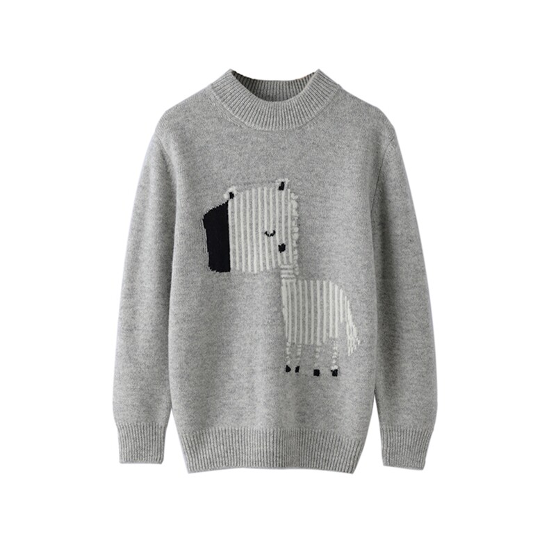 2025年秋季新款百搭女士斑马提花长袖羊毛衫，童装儿童羊毛衫，魁星羊绒