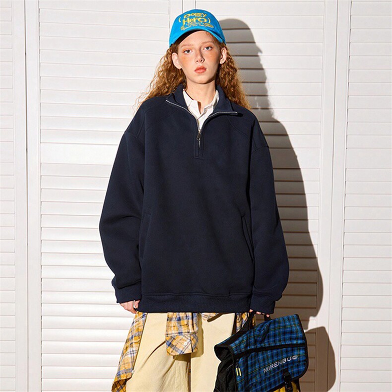 抖音得物高品质二开25秋冬美式宽松结构设计拉链立领卫衣外套W91，男装卫衣，电商A486