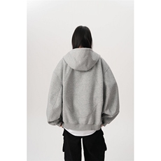 5442-P80美式重磅拼接设计感连帽开衫卫衣拉链外套，女装卫衣/绒衫，星座617A-2