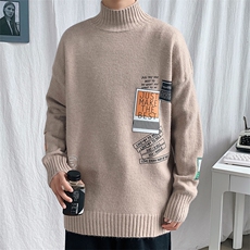 M18212-P45加绒款-P65半高领毛衣男士大码针织衫男毛线衣男，男装针织衫/毛衣，电商A040