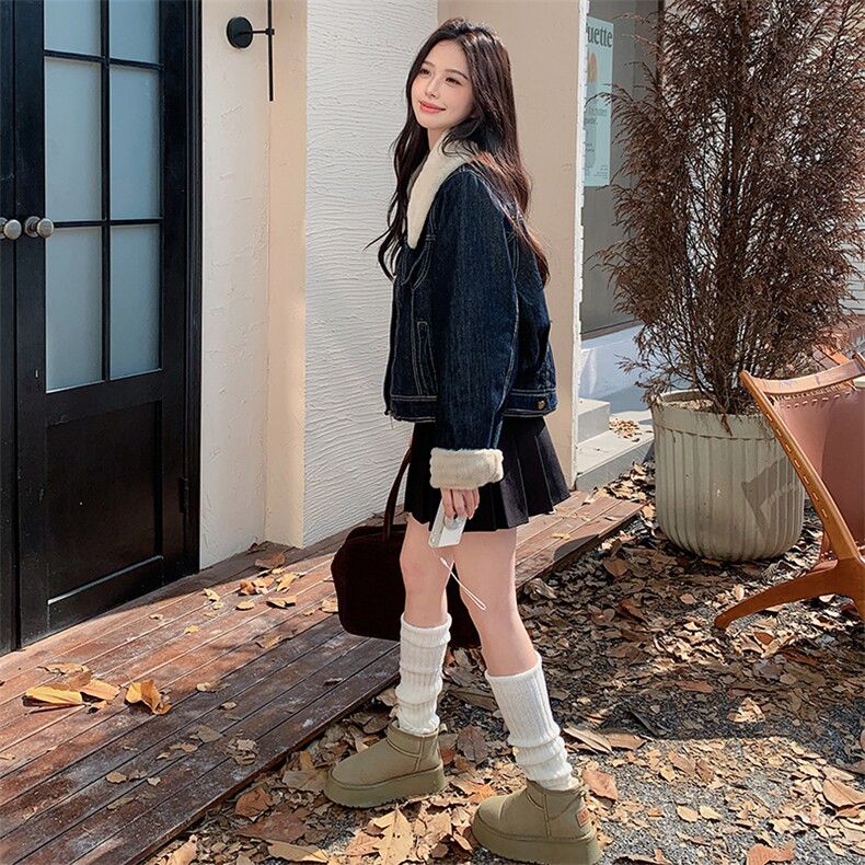 新款现货主推内里仿水貂牛仔派克服9915-P195-K288,女装短外套,2C129