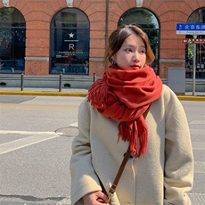 秋冬保暖纯色围巾休闲舒适，围巾，雪迪羊绒
