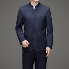 现货中山装西服外套男中老年风新中式休闲西服唐装套装，男装西服，钱塘723