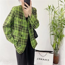〖现货〗韩版格子西装，女装西装，悠奈尔