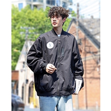 复古贴标棒球服情侣休闲宽松夹克外套XZ402-2P88控108JK6603货足，男装夹克，星座402-2